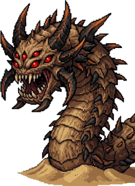 Unbeaten boss worm silhouette