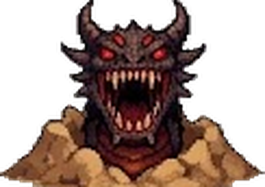 Unbeaten boss worm silhouette