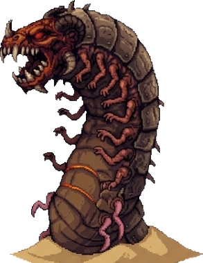 Unbeaten boss worm silhouette