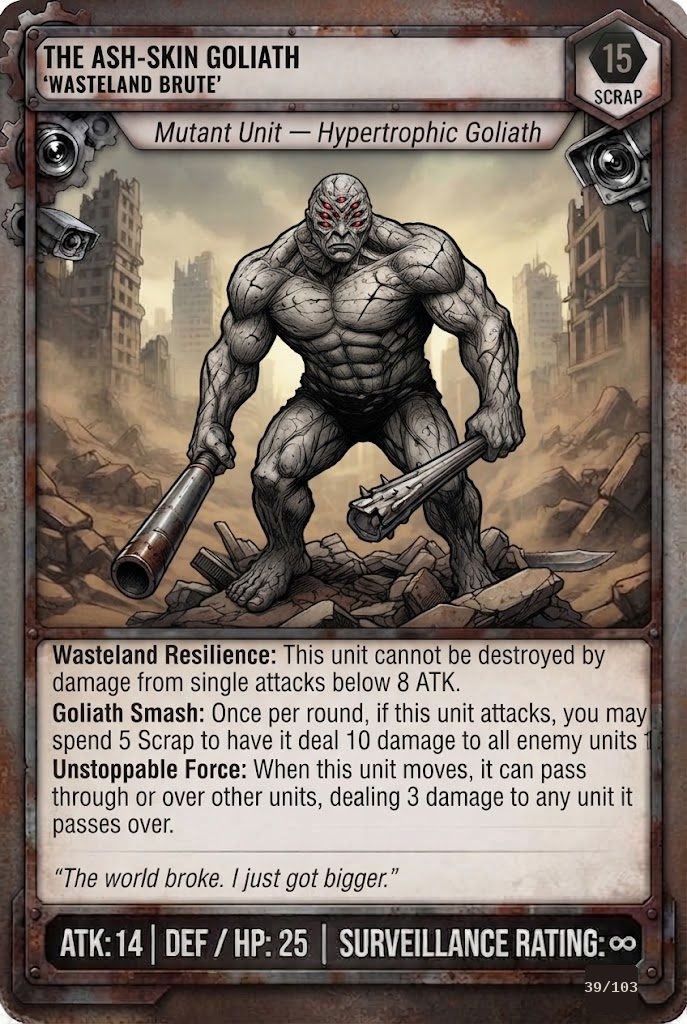 THE ASH-SKIN GOLIATH, WASTELAND BRUTE TCG card