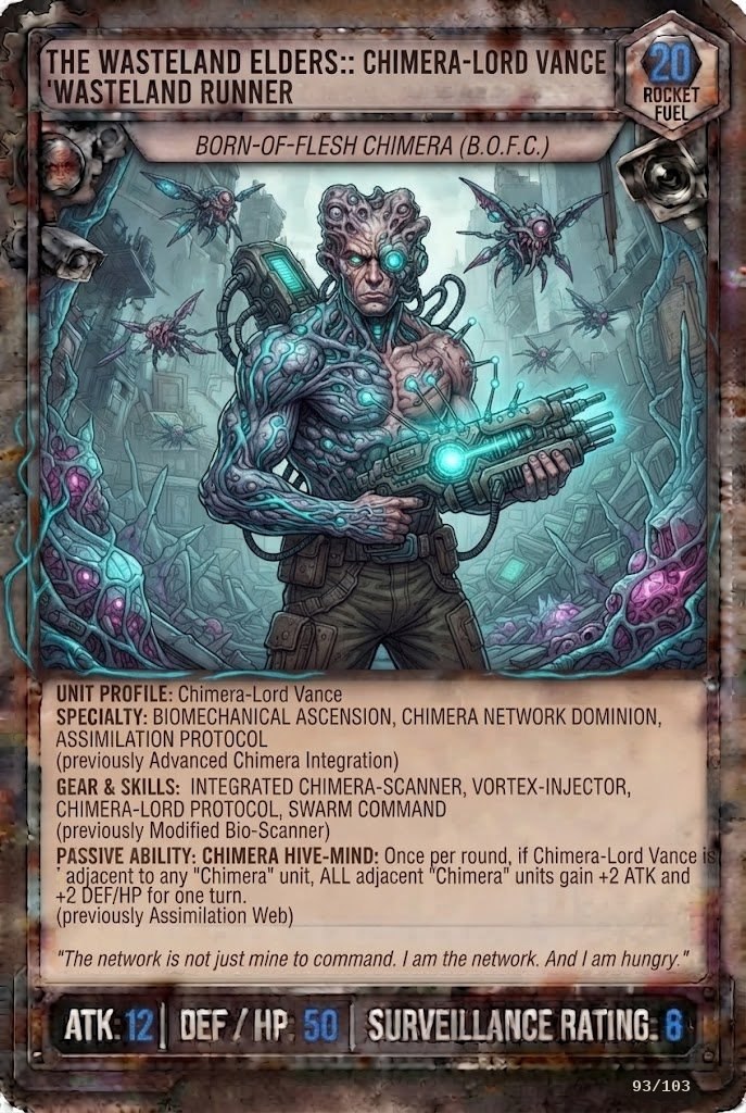 THE WASTELAND ELDERS: CHIMERA-LORD VANCE TCG card