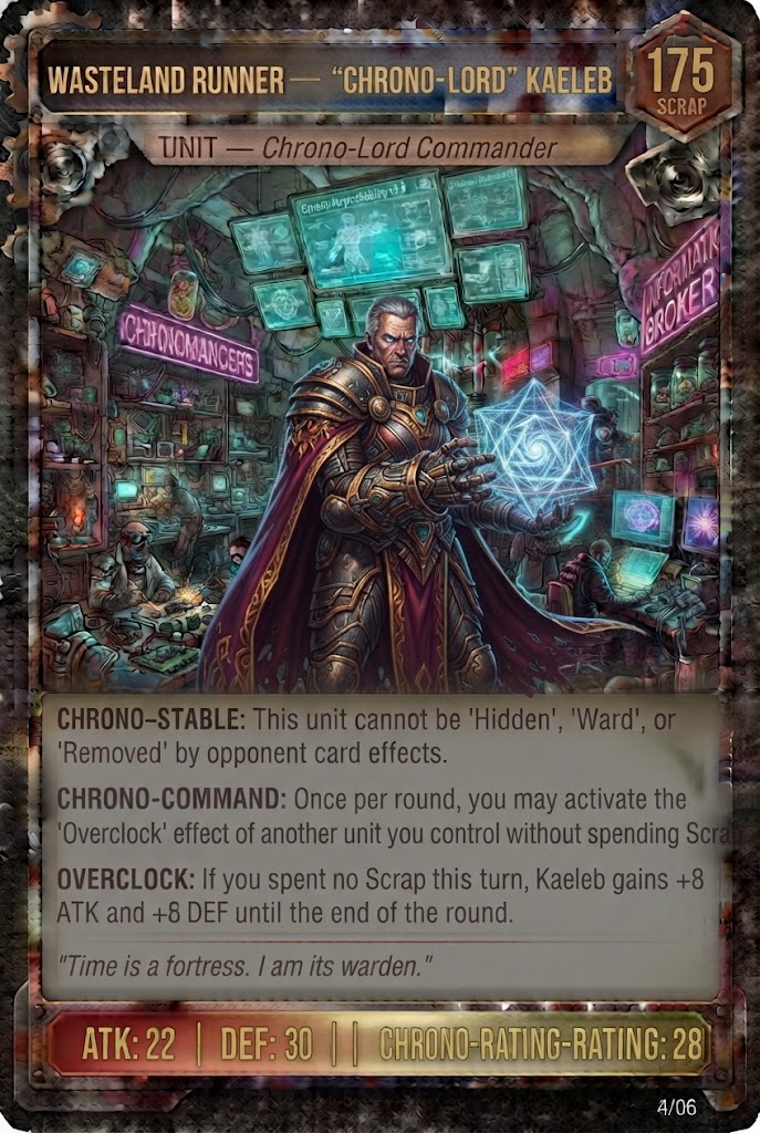 WASTELAND RUNNER — 'CHRONO-LORD' KAELEB TCG card