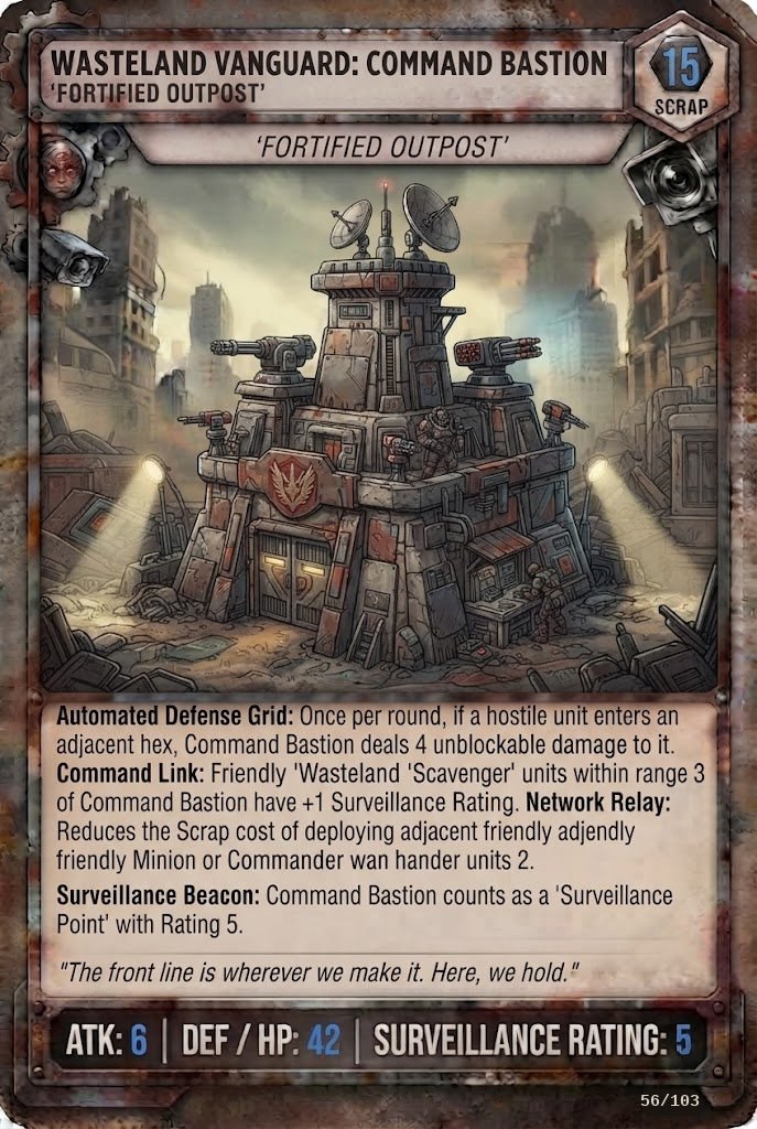 WASTELAND VANGUARD: COMMAND BASTION TCG card