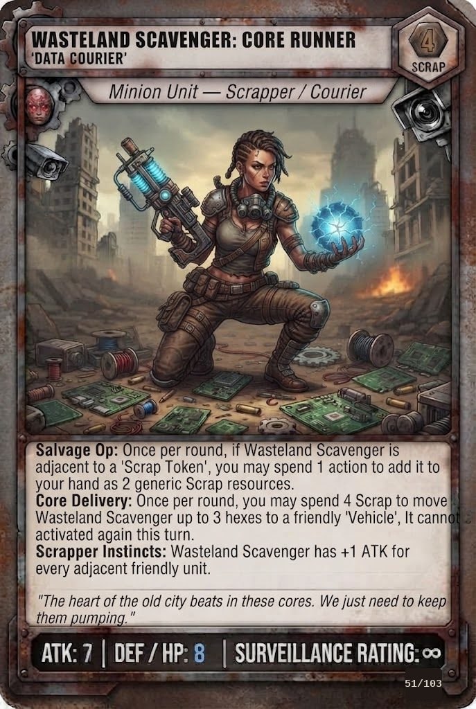 WASTELAND SCAVENGER: CORE RUNNER TCG card