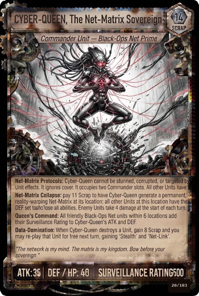 CYBER-QUEEN, The Net-Matrix Sovereign TCG card