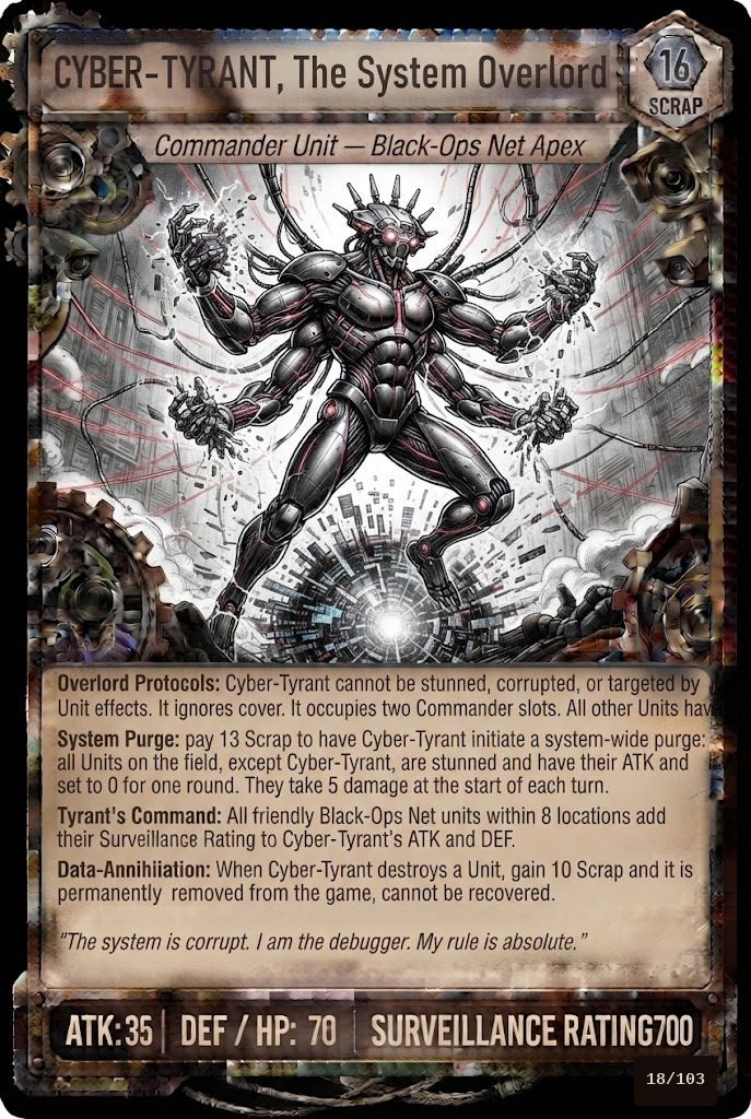 CYBER-TYRANT, THE SYSTEM OVERLORD TCG card