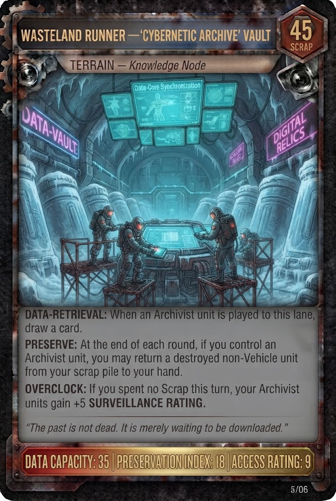 WASTELAND RUNNER — 'CYBERNETIC ARCHIVE' VAULT TCG card
