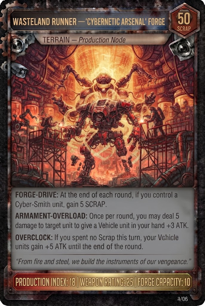 WASTELAND RUNNER — 'CYBERNETIC ARSENAL' FORGE TCG card