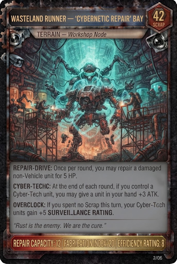 WASTELAND RUNNER — 'CYBERNETIC REPAIR' BAY TCG card