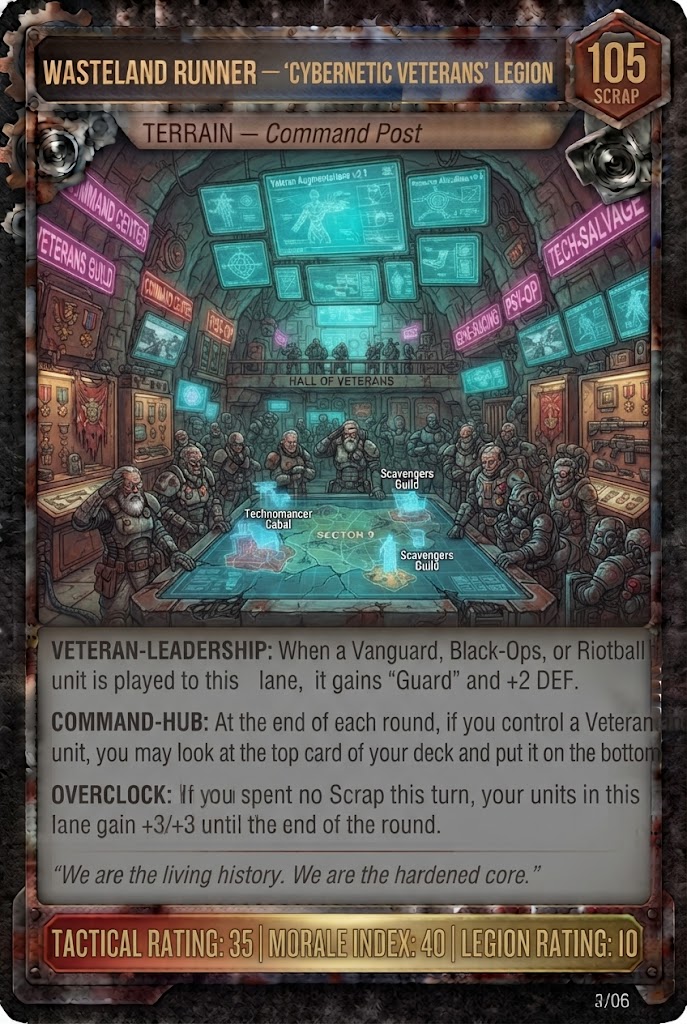 WASTELAND RUNNER — 'CYBERNETIC VETERANS' LEGION TCG card