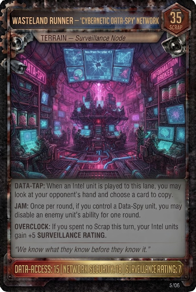 WASTELAND RUNNER — 'CYBERNETIC DATA-SPY' NETWORK TCG card