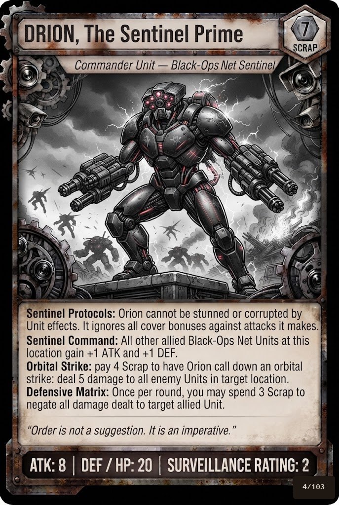 DRION, THE SENTINEL PRIME TCG card