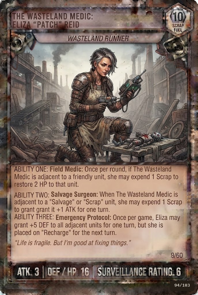 THE WASTELAND MEDIC: ELIZA "PATCH" REID TCG card