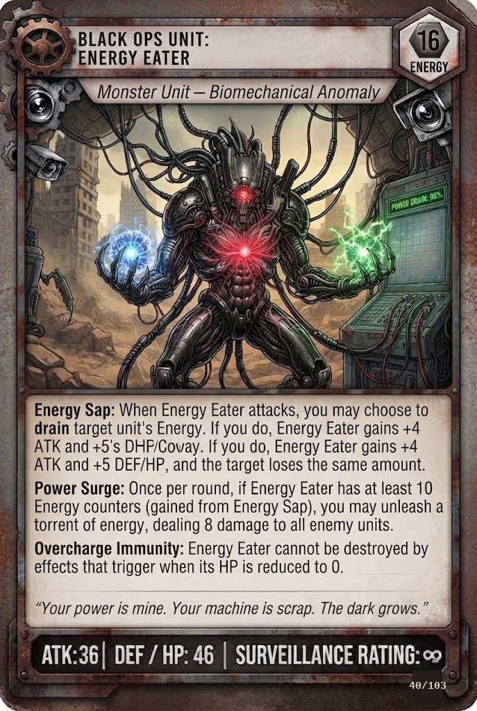 BLACK OPS UNIT: ENERGY EATER TCG card