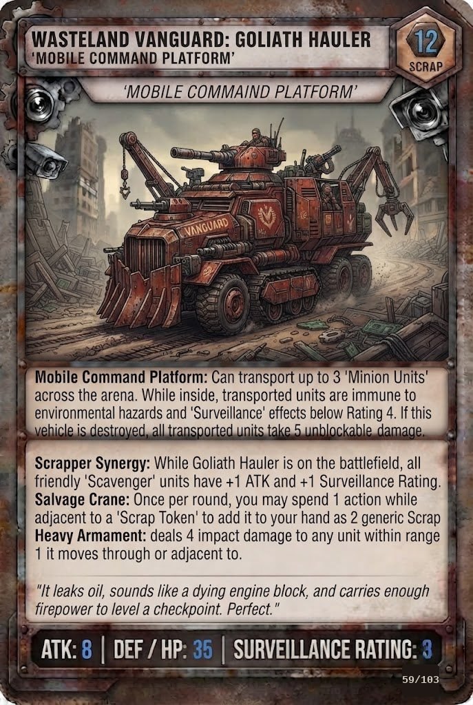 WASTELAND VANGUARD: GOLIATH HAULER TCG card