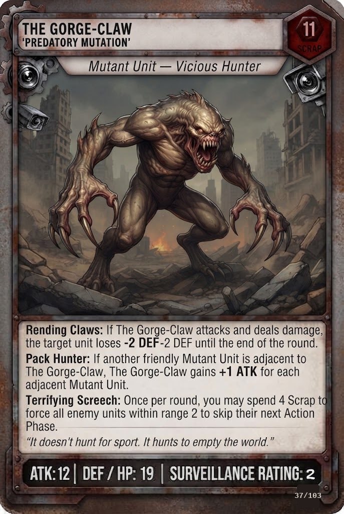 THE GORGE-CLAW, PREDATORY MUTATION TCG card