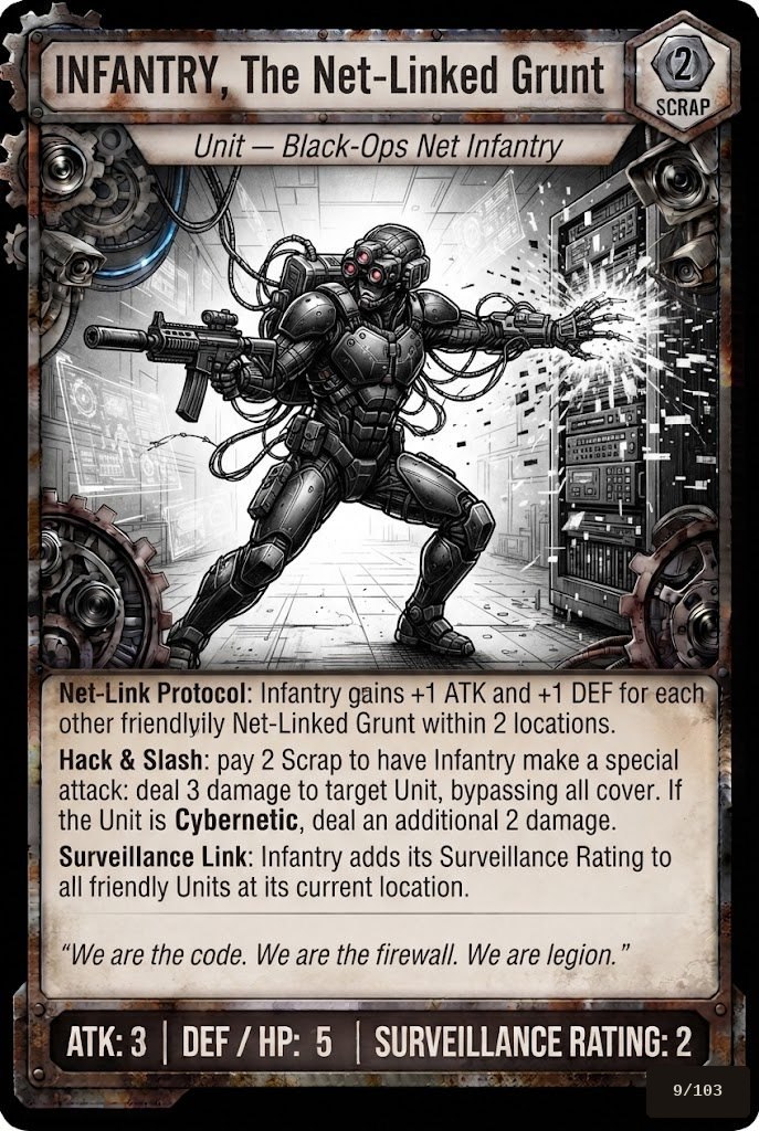 INFANTRY, THE NET-LINKED GRUNT card