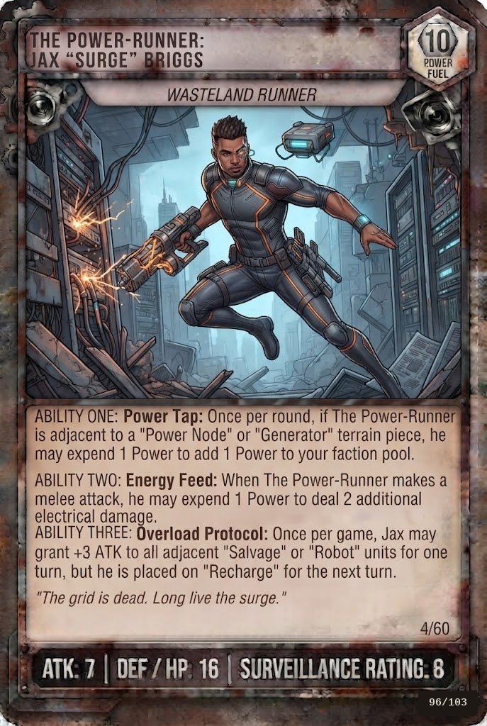 THE POWER-RUNNER: JAX "SURGE" BRIGGS TCG card