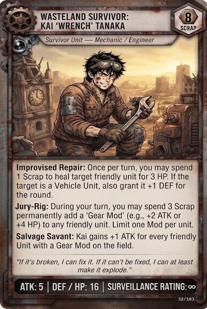 WASTELAND SURVIVOR: KAI 'WRENCH' TANAKA TCG card