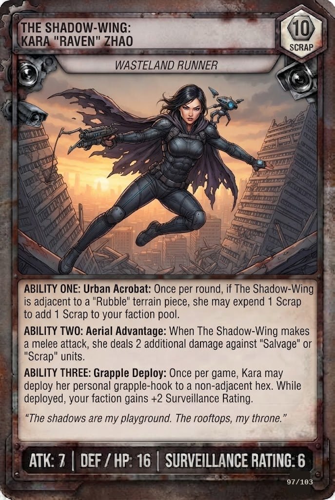 THE SHADOW-WING: KARA "RAVEN" ZHAO TCG card