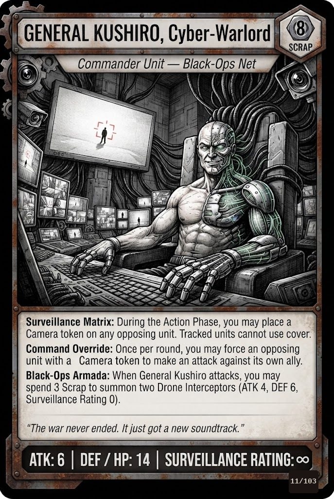 GENERAL KUSHIRO, CYBER-WARLORD TCG card