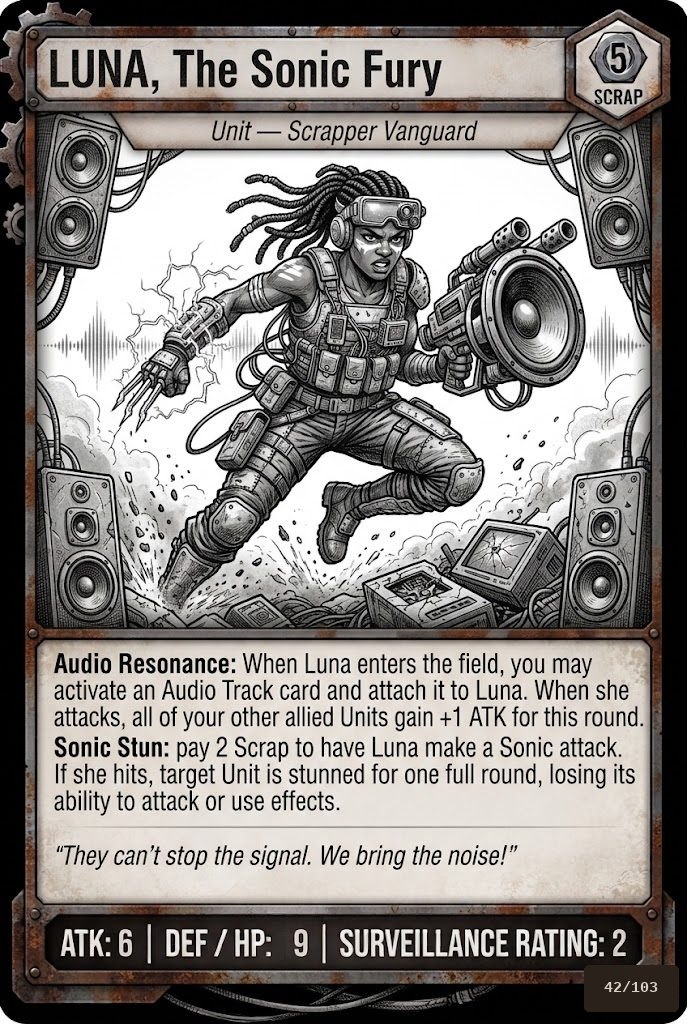 LUNA, THE SONIC FURY TCG card