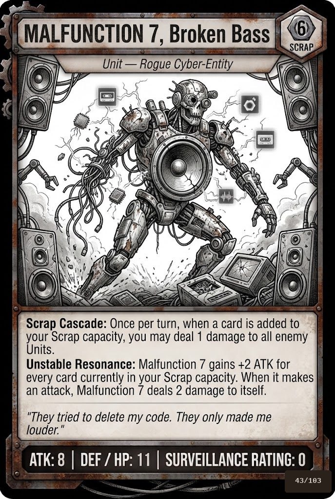 MALFUNCTION 7, BROKEN BASS TCG card