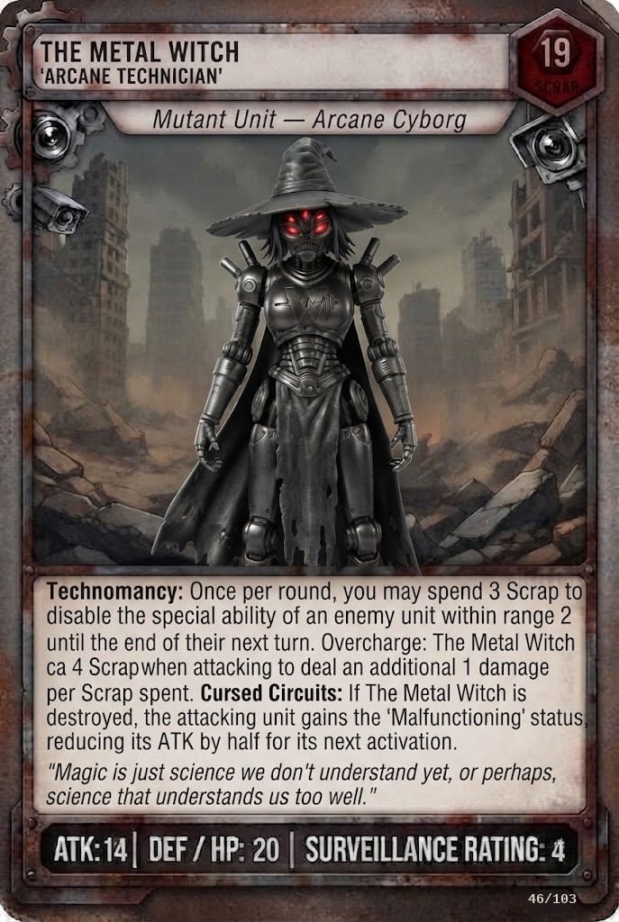THE METAL WITCH, ARCANE TECHNICIAN TCG card