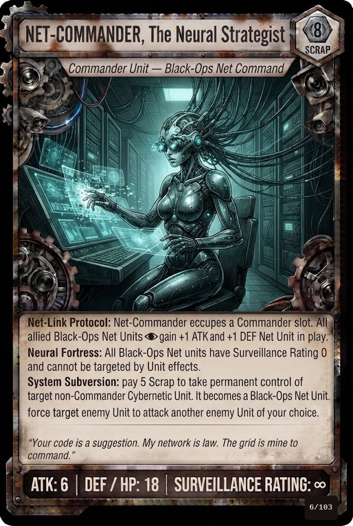 NET-COMMANDER, THE NEURAL STRATEGIST TCG card