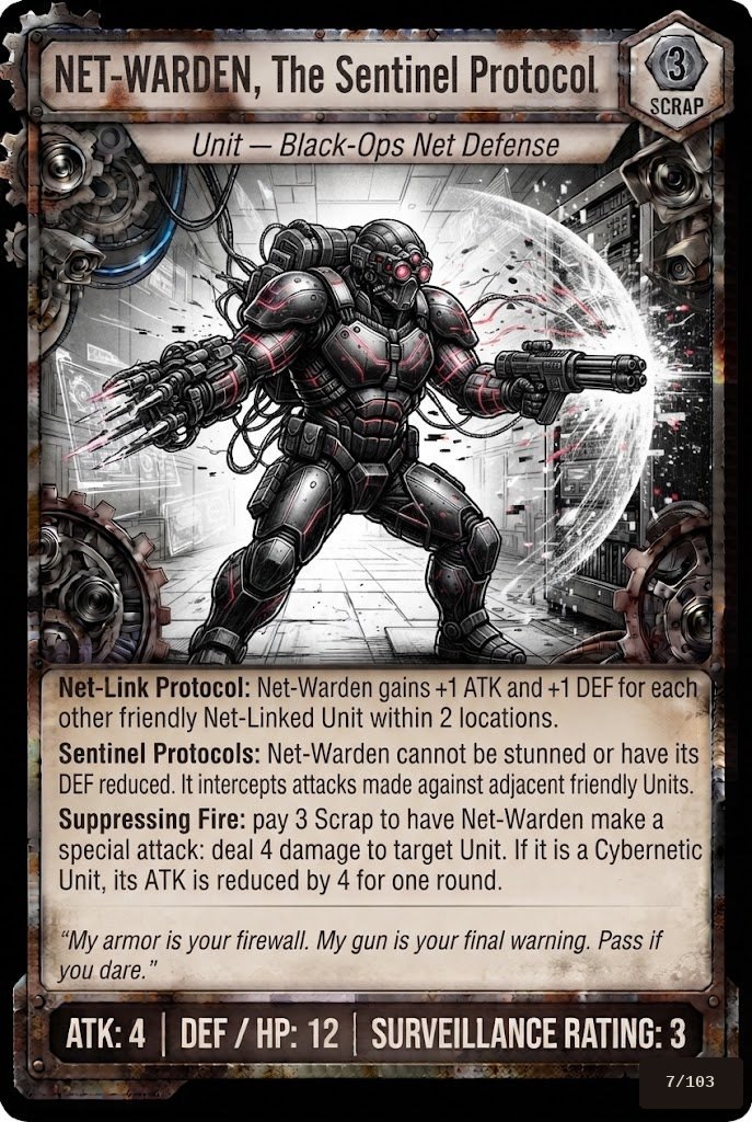 NET-WARDEN, THE SENTINEL PROTOCOL card