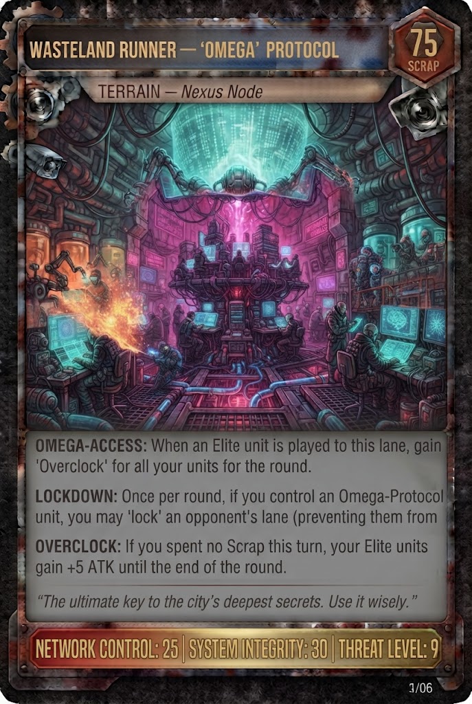 WASTELAND RUNNER — 'OMEGA' PROTOCOL TCG card