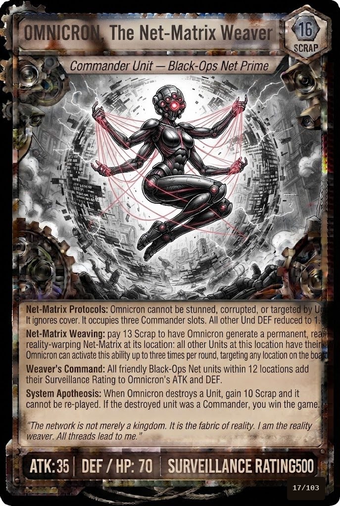 OMNICRON, THE NET-MATRIX WEAVER TCG card