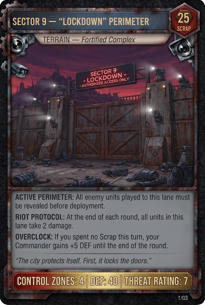 SECTOR 9 — 'LOCKDOWN' PERIMETER TCG card