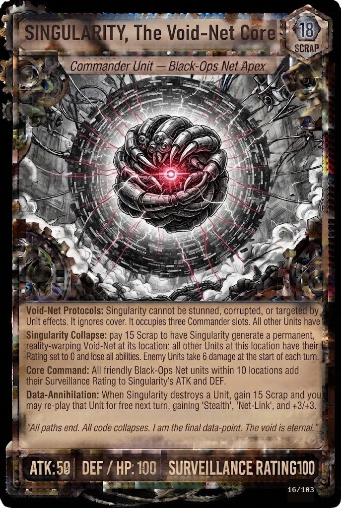 SINGULARITY, THE VOID-NET CORE TCG card