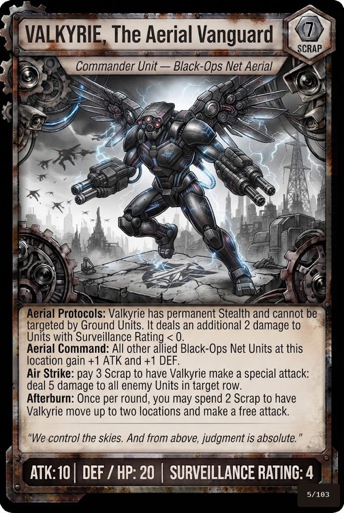 VALKYRIE, THE AERIAL VANGUARD TCG card