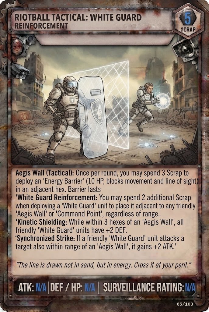AL RIOTBALL TACTICAL: WHITE GUARD REINFORCEMENT TCG card