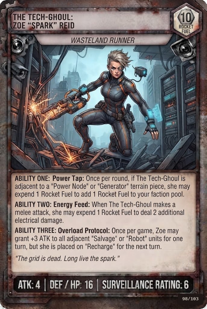 THE TECH-GHOUL: ZOE "SPARK" REID TCG card