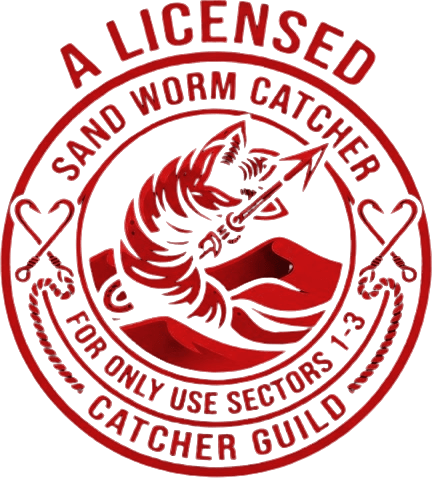 A Licensed Sand Worm Catcher — Catcher Guild official seal