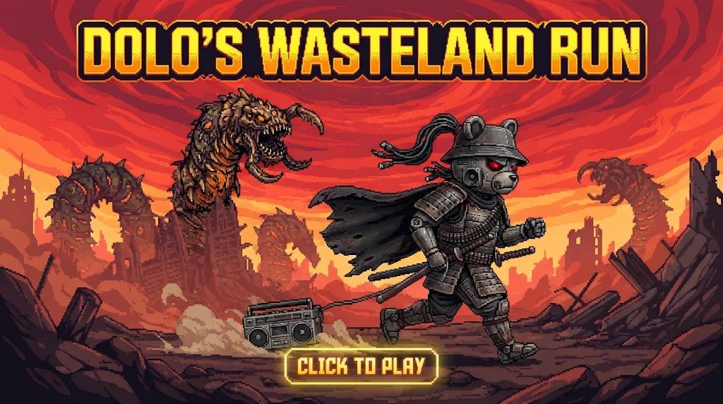 Dolo's Wasteland Run — Dolo flees the mutated sand worm